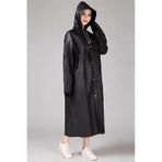 Netodak Siyah Kadın Erkek Yağmurluk Kapüşonlu Çıtçıtlı Eva Unisex Pratik Kapşonlu Yağmurluk Xl Büyük Beden Pembe Siyah
