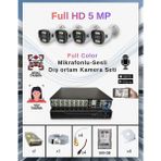 Netra Teknoloji Güvenlik 4 Kameralı Sesli Güvenlik Kamera Seti 5 Mp Renkli Yüz ve Araç Tanımalı Full Hd
