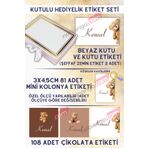 Netsan Etiket Kahverengi Ayıcık Bebek Hediyelik Etiket Seti - Kutu, Çikolata Etiketi, Kutu Etiketi ve Mini Kolonya