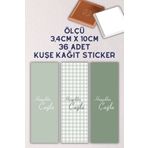 Netsan Etiket Özel Isimli Yeşil 3lü Set 36 Adet Çikolata Etiketi Yapışkanlı 3,4 X 10cm Kuşe Sticker Ekose Desen