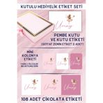Netsan Etiket Peri Desen Hediyelik Etiket Seti - Kutu, Çikolata Etiketi, Kutu Etiketi ve Mini Kolonya