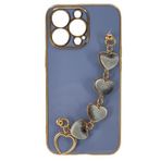 Nettech Apple iPhone 13 Pro Uyumlu Lüx Kalp Zincir Arka Koruma Kılıf NT-94818