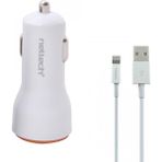 Nettech NT-13 Plastik 2100 mAh 2 Çıkışlı Araç Şarj Cihazı + Lightning Data Kablo