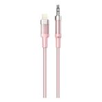 Nettech NT-AC06 Plastik 100 cm Pembe Jack to Lightning Aux Kablo