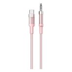 Nettech NT-AC07 Plastik 100 cm Type-C to Pembe Aux Kablosu