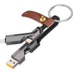 Nettech NT-DC44 4 in 1 60 W Gri İp Örgü USB to Micro Lightning Type-C Şarj ve Data Kablosu