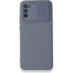 Nettech Samsung Galaxy A02S Uyumlu Kızaklı Kamera Korumalı Arka Koruma Kılıf - Gri