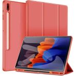 Nettech Samsung Galaxy Tab S7 Fe Lte SM-T737 64 GB 12.4 Uyumlu Premium Smart 360 Kalem Yuvalı Kapaklı Kılıf - Kırmızı