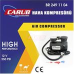 Nettedarikcisi Lastik Hava Kompresörü 12V 250Psi Siyah