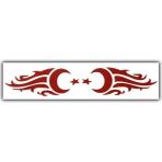 Nettedarikcisi Ozy Alevli Ay Yıldız Arma Yazı Araba Oto Sticker ( 3,5Cm * 17Cm )