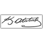 Nettedarikcisi Ozy Kemal Atatürk İmzası Araba Oto Sticker ( 5,5Cm * 20Cm )