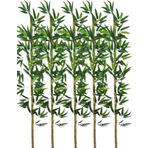 Netten Evime 5li Set Yapay Bambu Sopası 14 Yapraklı 130 cm Yapay Çiçek Bambu Duvarı Separatör Çiçeği Yapay Çiçek