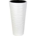 Netten Evime Beyaz Kumsal Vazo Dekoratif Uzun Saksı 5.5 lt 30*57cm