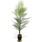 Netten Evime Yapay Ağaç Areka Ağacı Salon Bitkisi Siyah Gold Metal Vazoda 130 cm 12 Yaprak