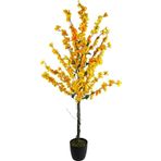 Netten Evime Yapay Ağaç Bahardalı Ağacı Sarı Japon Kiraz Çiçeği Sakura Çiçeği 127x70cm Siyah Plastik Saksılı