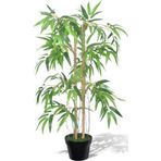 Netten Evime Yapay Ağaç Bambu Ağacı 2 Gövdeli Çalılı 90x70cm Siyah Plastik Saksılı