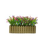 Netten Evime Yapay Çiçek Dore Gold Çit Balkon Saksısı Renkli Mineli Şimşir Çiçekli 55*35cm