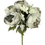 Netten Evime Yapay Çiçek Gri Şakayık Demeti 7Dallı Buket 5 Şakayık 2 Aradal Çiçekleri 40*25cm