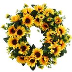 Netten Evime Yapay Çiçek Kapı Süsü Ay Çiçeği Sunflower Yılbaşı Kapı Çelengi