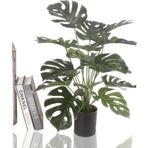 Netten Evime Yapay Çiçek Monstera Deve Tabanı Metal Mat Siyah Saksılı Yapay Bitki Salon Çiçeği