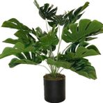 Netten Evime Yapay Çiçek Monstera Deve Tabanı Siyah Saksılı Salon Çiçeği 18 Yaprak 58cm