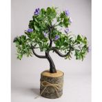 Netten Evime Yapay Çiçek Mor Çiçekli Bonsai Ağacı Dekoratif Kütük Saksıda Yapay Ağaç Bonzai Losus Çiçekli