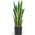 Netten Evime Yapay Çiçek Saksılı Yeşil Kılıç Çiçeği Dal 68cm Salon Çiçeği Metal Mat Siyah Saksılı Yapay Bitki