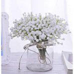 Nettenevime 3lü Set Yapay Çiçek Plastik Beyaz Cipso 5 Dallı 35cm