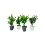 Nettenevime 4lü Set Yapay Çiçek Mini Saksıda Yeşil Bitkiler 30cm