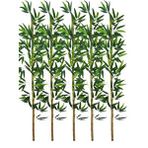 Nettenevime 5li Set Yapay Bambu Sopası 14 Yapraklı 130cm Yapay Çiçek Bambu Duvarı Separatör Çiçeği Yapay Çiçek