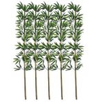 Nettenevime 5li Set Yapay Bambu Sopası 17 Yapraklı 160cm Yapay Çiçek Bambu Duvarı Separatör Çiçeği Yapay Çiçek