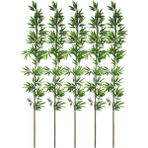 Nettenevime 5li Set Yapay Bambu Sopası 20 Yapraklı 190cm Yapay Çiçek Bambu Duvarı Separatör Çiçeği Yapay Çiçek