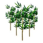 Nettenevime 5li Set Yapay Bambu Sopası 8 Yapraklı 70cm Yapay Çiçek Bambu Duvarı Separatör Çiçeği Yapay Çiçek Yeşil