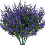 nettenevime 6lı Set Yapay Çiçek MOR Lavanta 7 Dallı Plastik Dekoratif Yapay Bitki
