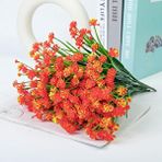 Nettenevime 6Lı Set Yapay Çiçek Sazlı Lotus Turuncu Renk 7 Dal Plastik 30Cm