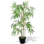Nettenevime Yapay Ağaç Bambu Ağacı 2 Gövdeli Çalılı 90x70cm Siyah Plastik Saksılı Yeşil