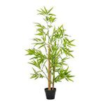 Nettenevime Yapay Ağaç Bambu Ağacı 3 Gövdeli 100*40cm Siyah Plastik Saksılı Yeşil