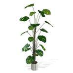 Nettenevime Yapay Ağaç Difenbahya Tropik 18 Dallı Çalılı Gövde 120x60cm Gümüş Aleminyum Saksıda Yeşil