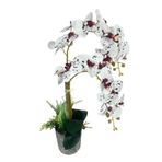 Nettenevime Yapay Çiçek 2Li Benekli Bordo Islak Orkide Seramik Saksıda Orkide 60Cm