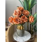 Nettenevime Yapay Çiçek 7Li Gül Demeti 40 * 30Cm 1.Kalite Büyükboy Koyu Somon