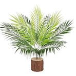 nettenevime Yapay Çiçek 9 Dallı Areka Ahşap Kütük Saksılı Palmiye Ağacı Salon Bitkisi 45 cm