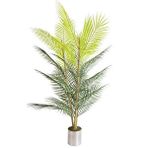 Nettenevime Yapay Çiçek Areka Ağacı Palmiye Ağacı Bambu Saplı Siyah Saksılı Salon Çiçeği 27 Yaprak 115 Cm Yeşil