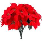 Nettenevime Yapay Çiçek Atatürk Çiçeği Kırmızı Demet Kadife Dokulu Christmas Flower