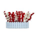 Nettenevime Yapay Çiçek Beyaz Çit Balkon Saksısı Kırmızı Beyaz Bahardalı 55*40cm Pembe