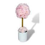 Nettenevime Yapay Çiçek Beyaz Metal Saksıda Bahardalı Japon Kiraz Çiçeği Ağacı 45 * 15cm