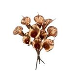 Nettenevime Yapay Çiçek Bronz Renk Gala Eva Malzeme Cala Flower 8li Demet Renksiz