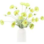 Nettenevime Yapay Çiçek Gelincik Çiçeği Yeşil Renk 3 Çiçek 1 Tomurcuk 59CM