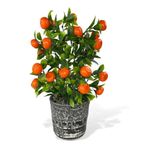 nettenevime Yapay Çiçek Gri Seramik Saksıda Mandalina Ağacı 40cm