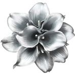Nettenevime Yapay Çiçek Gümüş Renk Gala Eva Malzeme Silver Cala Flower 8li Demet Renksiz