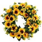 Nettenevime Yapay Çiçek Kapı Süsü Ay Çiçeği Sunflower Yılbaşı Kapı Çelengi Renksiz